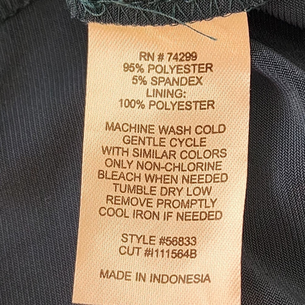 Quiet Luxury Ruffle Rosette Cocktail Dress EnFocus Petite Slate Blue 14P - Picture 5 of 8